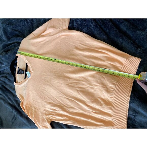 Jos. A. Bank NWT V-Neck Cotton Sweater in Peach Orange, Size XL - Picture 4 of 6